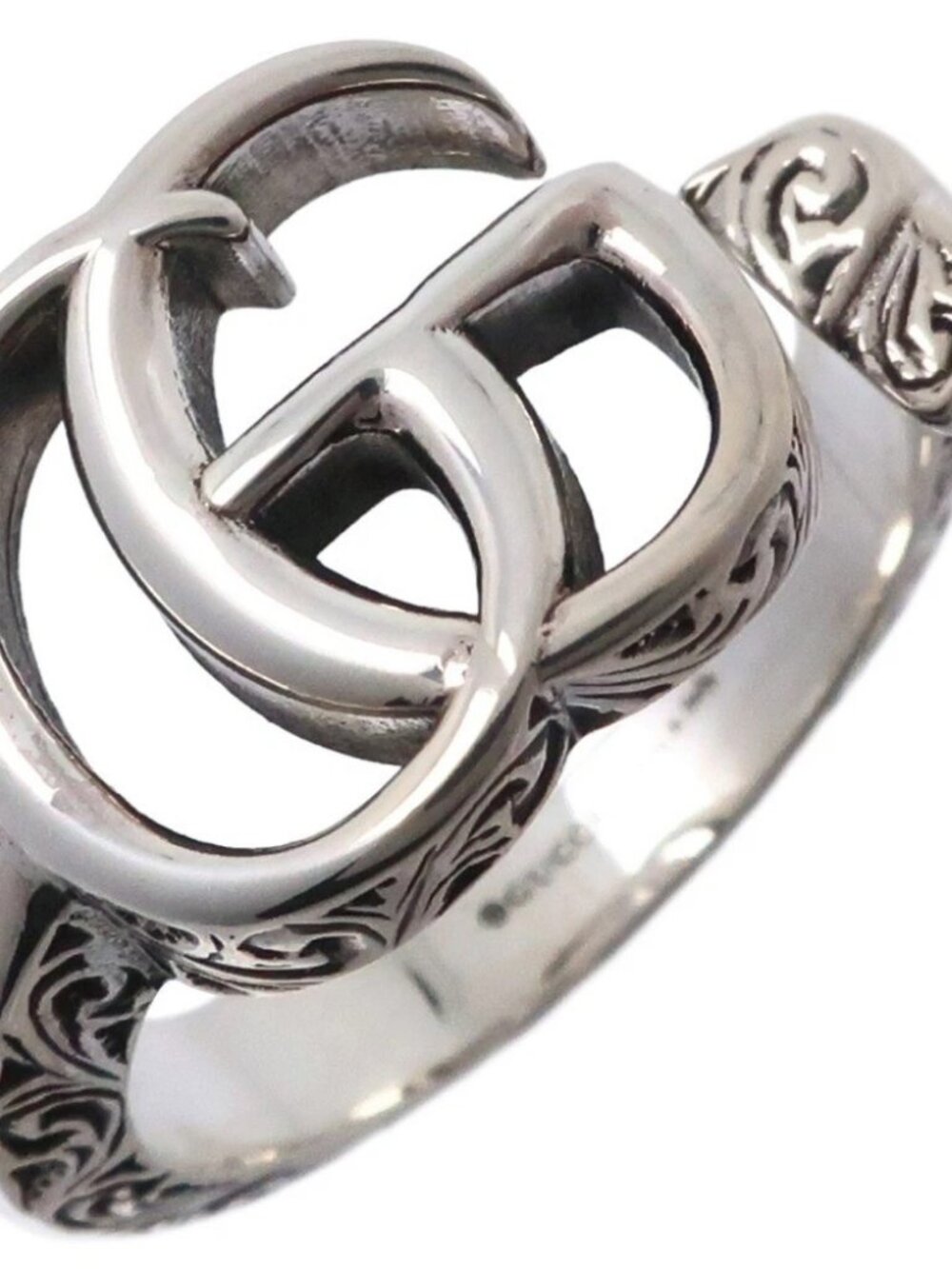 GUCCI Double G key ring Ring 627760 J8400 0701 Silver925 #6.6(US Size) 5.6...